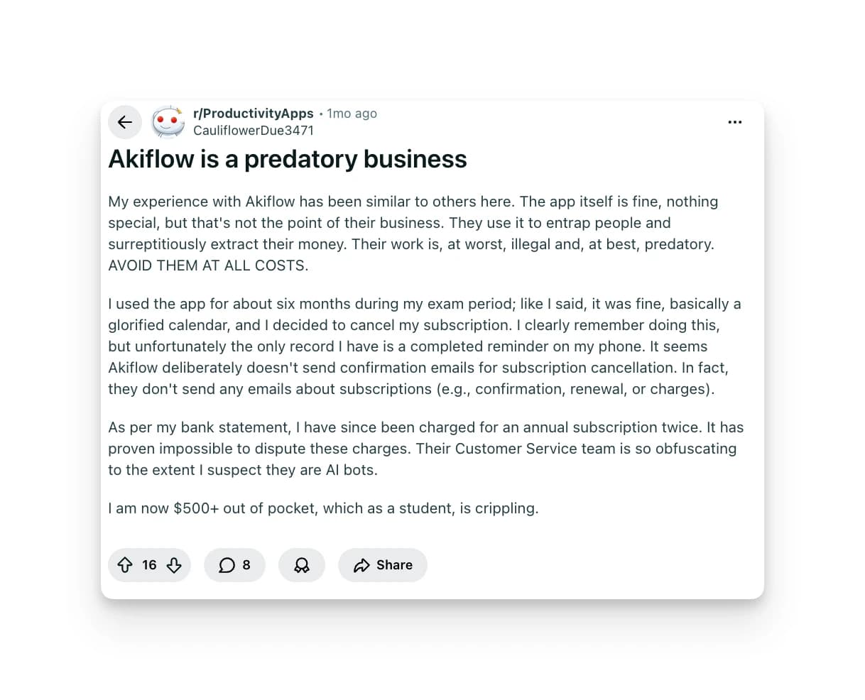 Akiflow Reddit Review