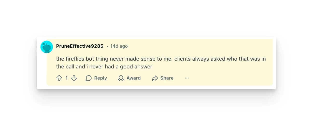 Fireflies.ai Customer Review Reddit