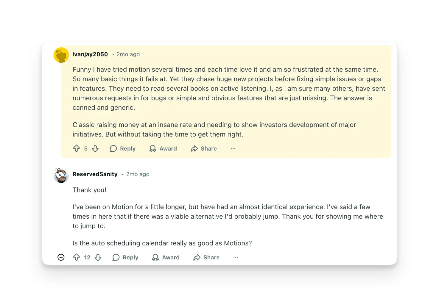 Motion Reddit Review