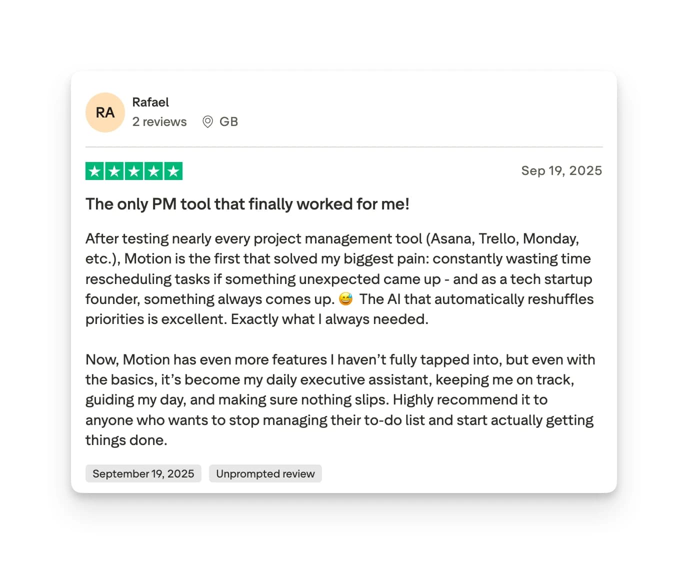 Motion Trustpilot Review