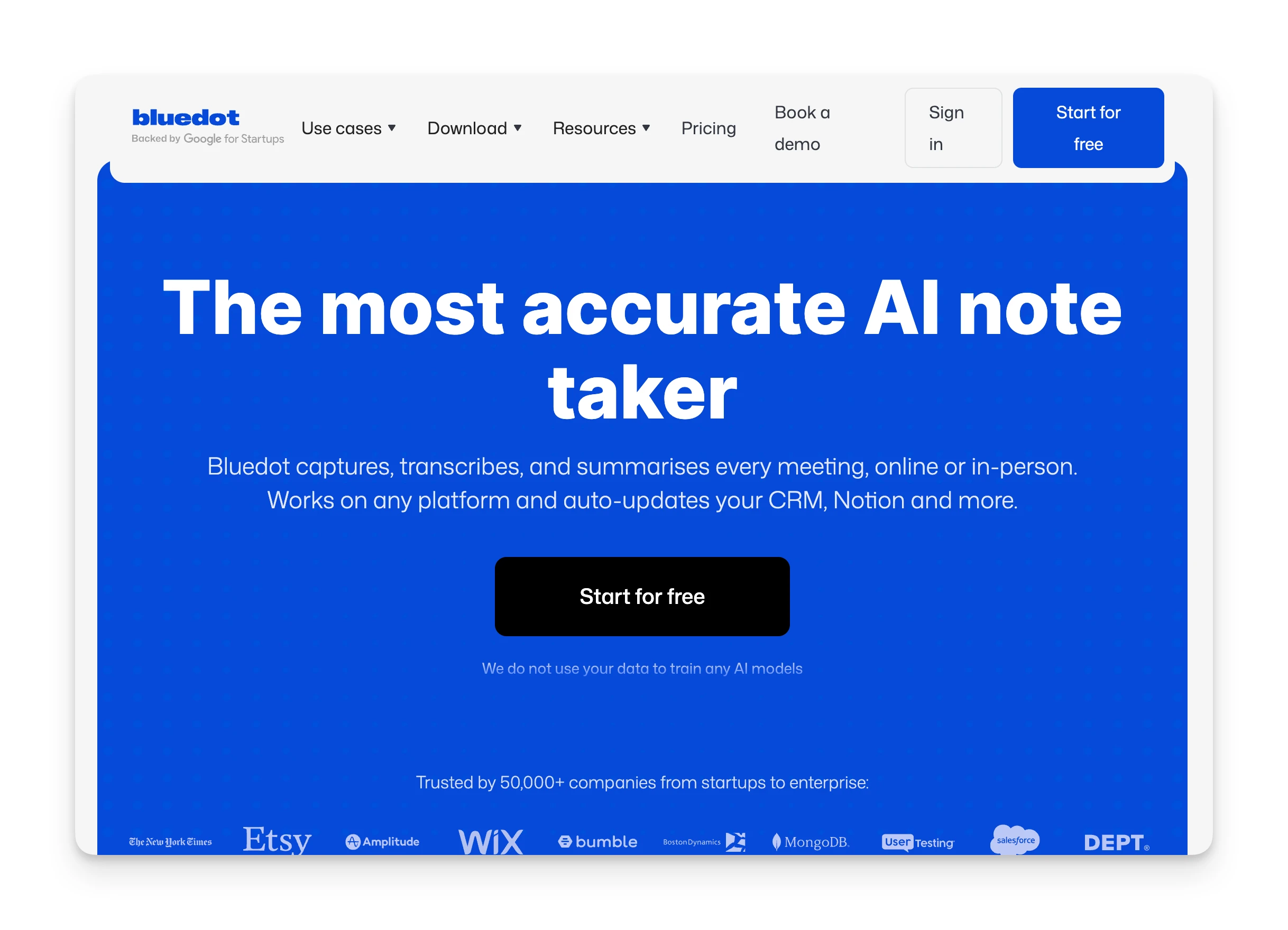 Bluedot Homepage