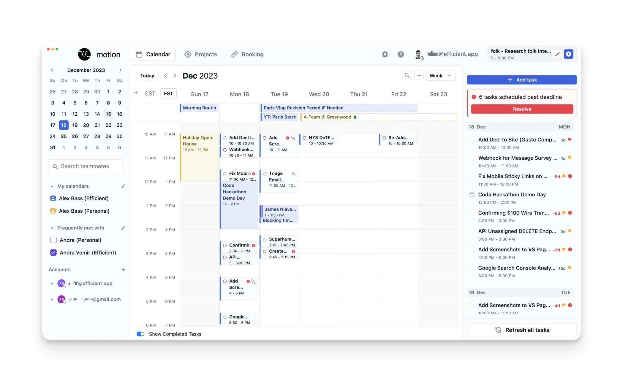 Motion Scheduling