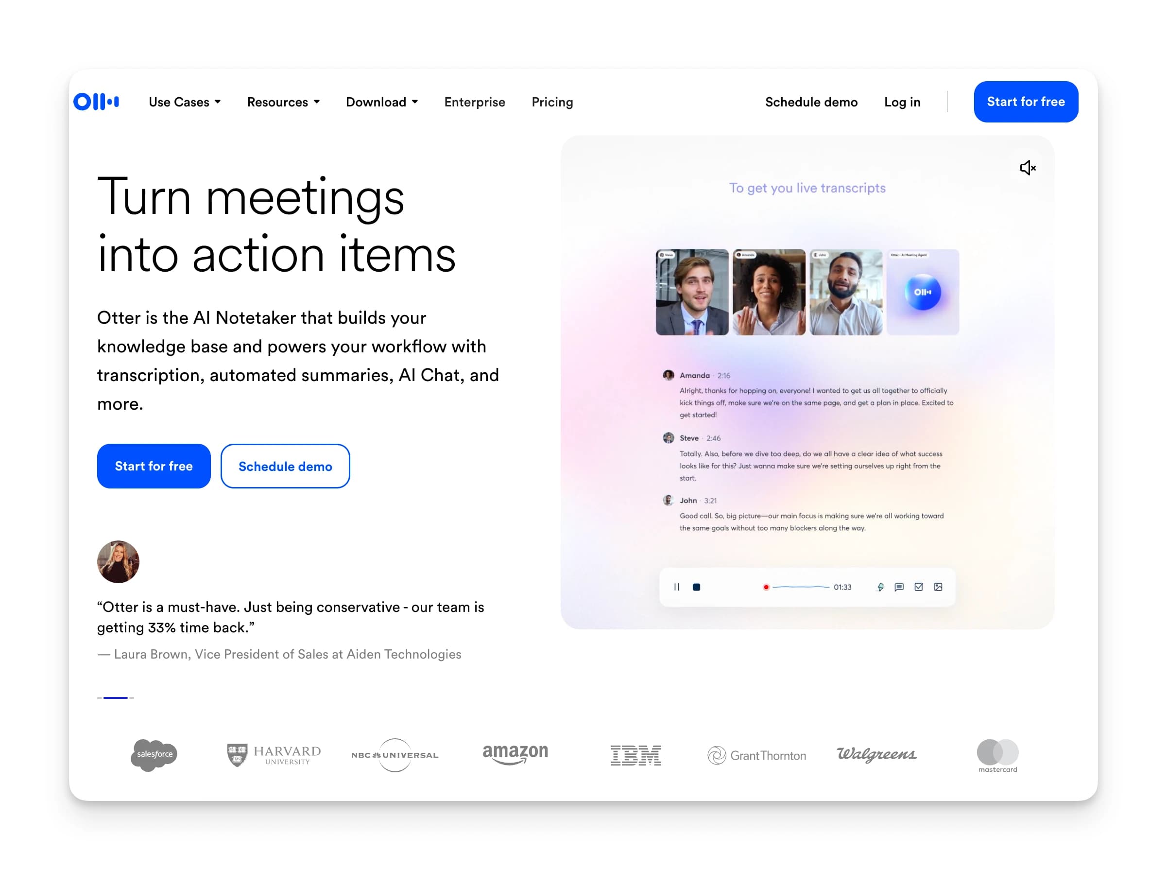 Otter AI Homepage