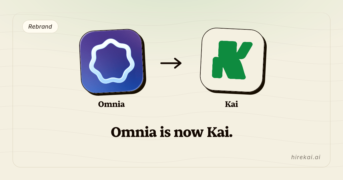 Omnia is now Kai. Old Omnia app icon next to the new Kai app icon.